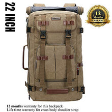 Load image into Gallery viewer, WITZMAN Canvas Backpack Vintage Travel Backpack Large Laptop Bags Convertible Shoulder Rucksack (A519-1/ Classic Light Green)