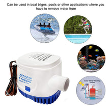 Load image into Gallery viewer, MAXZONE Automatic Submersible Boat Bilge Water Pump 12v 1100gph Auto with Float Switch