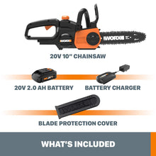 Load image into Gallery viewer, WORX WG322 20V Power Share 10" Cordless Chainsaw with Auto-Tension