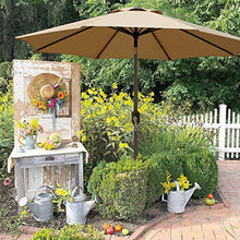Load image into Gallery viewer, Blissun 9' Outdoor Market Patio Umbrella with Push Button Tilt and Crank, 8 Ribs (Tan)