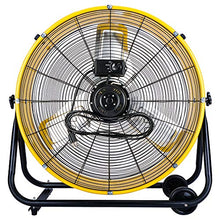 Load image into Gallery viewer, Tornado 24 Inch Grade UL Listed High Velocity Movement Heavy Duty Drum 3 Speed Air Circulator Fan 7800 CFM-Industrial, Commercial, Residential, and Greenhouse Use, Yellow