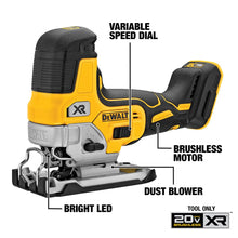 Load image into Gallery viewer, DEWALT 20V MAX Jig Saw, Cordless, Barrel Grip, 3,200 Blade Speed, Bare Tool Only (DCS335B)