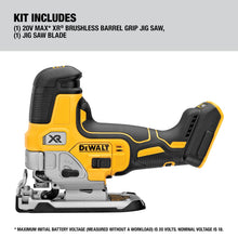 Load image into Gallery viewer, DEWALT 20V MAX Jig Saw, Cordless, Barrel Grip, 3,200 Blade Speed, Bare Tool Only (DCS335B)