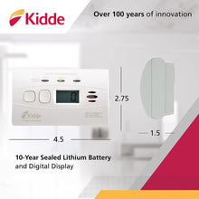 Load image into Gallery viewer, Kidde Carbon Monoxide Detector with 10-Year Battery, Digital Display, 3 LEDs, Replacement Indicator, Peak Level Memory