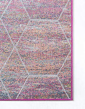 Load image into Gallery viewer, Unique Loom Trellis Frieze Collection Area Rug-Modern Morroccan Inspired Geometric Lattice Design, 6 x 9 ft, Multi/Fuchsia