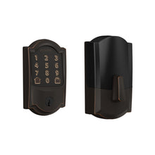 Load image into Gallery viewer, Schlage Encode Smart Wi-Fi Deadbolt with Camelot Trim in Aged Bronze