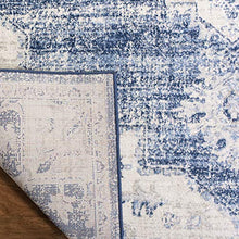 Load image into Gallery viewer, SAFAVIEH Brentwood Collection BNT865A Medallion Distressed Non-Shedding Living Room Bedroom Dining Home Office Area Rug, 8' x 10', Ivory / Navy
