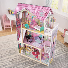 Load image into Gallery viewer, KidKraft Annabelle Wooden Dollhouse with Elevator, Balcony and 17 Accessories, Gift for Ages 3+