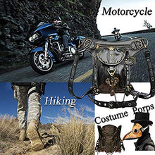 Load image into Gallery viewer, Steampunk Waist Bag Fanny Pack Fashion Gothic Leather Shoulder Crossbody Messenger Bags Thigh Leg Hip Holster Purse Travel Pouch Hiking Sport Chain Bags for Women Men
