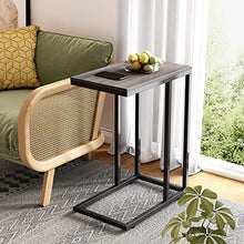 Load image into Gallery viewer, WLIVE Snack Side Table, C Shaped End Table for Sofa Couch and Bed, Gray