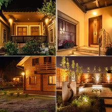 Load image into Gallery viewer, MELPO LED Flood Light Outdoor, 300W Equivalent 3000LM Smart RGB Landscape Lighting with APP Control, DIY Scenes - Timing - Warm White 2700K - Color Changing Uplight, IP66 Waterproof US Plug (4 Pack)