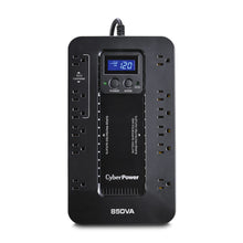 Load image into Gallery viewer, CyberPower EC850LCD Ecologic Battery Backup & Surge Protector UPS System, 850VA/510W, 12 Outlets, ECO Mode, Compact, Uninterruptible Power Supply