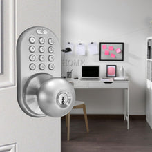 Load image into Gallery viewer, MiLocks TKK-02SN Tkk-Sn Digital Door Knob Lock with Electronic Keypad, Satin Nickel, Keypad, Keyless