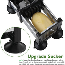Load image into Gallery viewer, Votron French Fry Cutter Potato Cutter Stainless Steel with 2 Size Durable Blades for Vegetables, Potato, Onions, Carrots, Cucumbers, Fruits, Apples