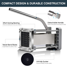 Load image into Gallery viewer, French Fry Cutter, Sopito Professional Potato Cutter Stainless Steel with 1/2-Inch Blade Great for Potatoes Carrots Cucumbers