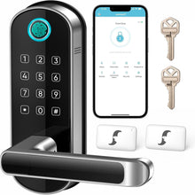Load image into Gallery viewer, samtechT Smart Lock, Keyless Entry Door Lock, Smart Door Lock, Fingerprint Door Lock, Smart Door Lock with Handle, Digital Door Lock, Smart Lock for Front Door, Bluetooth Electronic Door Lock