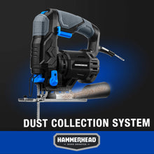 Load image into Gallery viewer, Hammerhead 4.8-Amp 3/4 Inch Jig Saw with 2pcs Wood Cutting Blades, Variable Speed and Orbital Function - HAJS048