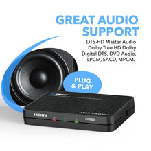 Load image into Gallery viewer, OREI 4K@60Hz 1 in 2 Out HDMI Duplicator Splitter - with Scaler 1x2 2 Ports with Full Ultra HD, HDCP 2.2, 4K at 60Hz 4: 4: 4 1080p & 3D Supports EDID Control - UHD-PRO102