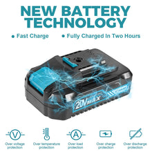 Load image into Gallery viewer, Saker Mini Chainsaw,6 Inch Portable Electric Chainsaw Cordless, Small Handheld Chain saw for Tree Branches,Courtyard, Household and Garden,By 2PCS 20V 1500mAh Batteries,Extra 3 PCS Chain