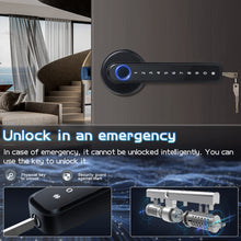 Load image into Gallery viewer, Fingerprint Smart Door Lock with App Code Backup Key Fingerprint Smart Door Knob Keyless Entry Door Lock with Handle for Home Hotel Office Apartment Bedroom Silver