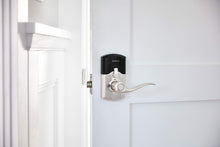 Load image into Gallery viewer, Kwikset 99170-001 SmartCode 917 Keypad Keyless Entry Traditional Residential Electronic Lever Deadbolt Alternative with Tustin Door Handle and SmartKey Security, Satin Nickel, Large