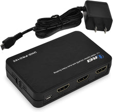 Load image into Gallery viewer, OREI 4K@60Hz 1 in 2 Out HDMI Duplicator Splitter - with Scaler 1x2 2 Ports with Full Ultra HD, HDCP 2.2, 4K at 60Hz 4: 4: 4 1080p & 3D Supports EDID Control - UHD-PRO102