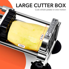 Load image into Gallery viewer, Befano French Fry Cutter, Stainless Steel Potato Cutter with 1/2 Inch and 3/8 Inch Blades, Commercial French Fries Slicer for Whole Potatoes, Carrots, Cucumbers