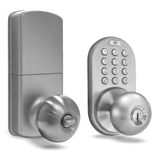 Load image into Gallery viewer, MiLocks TKK-02SN Tkk-Sn Digital Door Knob Lock with Electronic Keypad, Satin Nickel, Keypad, Keyless