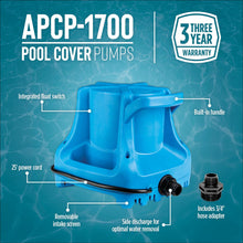 Load image into Gallery viewer, Little Giant APCP-1700 115-Volt, 1/3 HP, 1745 GPH, Automatic, Submersible, Swimming Pool Cover Pump with 25-Ft. Cord, Light Blue, 577301