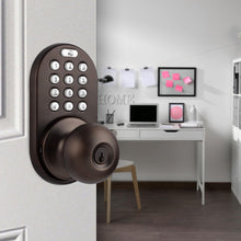 Load image into Gallery viewer, MiLocks TKK-02OB Digital Door Knob Lock with Electronic Keypad, Oil Rubbed Bronze, Keypad Lockable