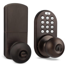 Load image into Gallery viewer, MiLocks TKK-02OB Digital Door Knob Lock with Electronic Keypad, Oil Rubbed Bronze, Keypad Lockable