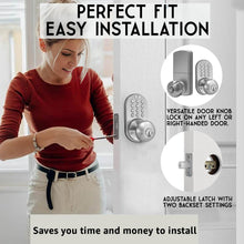 Load image into Gallery viewer, MiLocks TKK-02SN Tkk-Sn Digital Door Knob Lock with Electronic Keypad, Satin Nickel, Keypad, Keyless