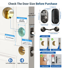 Load image into Gallery viewer, Veise Keyless Entry Door Lock with 2 Lever Handles - Electronic Keypad Deadbolt, Auto Lock, Back Lit & Easy Installation Design, Front Door Handle Sets,Matte Black