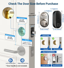 Load image into Gallery viewer, Veise Keyless Entry Door Lock, Electronic Keypad Deadbolt, Keyed Entry, Auto Lock, Anti-Peeking Password, Back Lit & Easy Installation Design, Satin Nickel