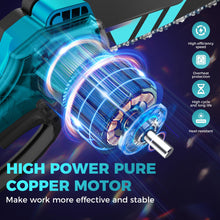 Load image into Gallery viewer, Saker Mini Chainsaw,6 Inch Portable Electric Chainsaw Cordless, Small Handheld Chain saw for Tree Branches,Courtyard, Household and Garden,By 2PCS 20V 1500mAh Batteries,Extra 3 PCS Chain