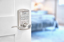 Load image into Gallery viewer, Kwikset 99170-001 SmartCode 917 Keypad Keyless Entry Traditional Residential Electronic Lever Deadbolt Alternative with Tustin Door Handle and SmartKey Security, Satin Nickel, Large
