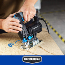 Load image into Gallery viewer, Hammerhead 4.8-Amp 3/4 Inch Jig Saw with 2pcs Wood Cutting Blades, Variable Speed and Orbital Function - HAJS048
