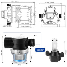 Load image into Gallery viewer, Dreyoo Water Pressure Diaphragm Pump Industrial 115V, Self Priming Pump 4 Gpm 45 Psi include Power Plug, Fittings Strainer Filter for Kitchen Bathroom RV Marine Yacht Caravan, Garden Hose