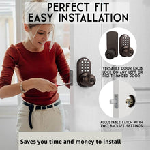 Load image into Gallery viewer, MiLocks TKK-02OB Digital Door Knob Lock with Electronic Keypad, Oil Rubbed Bronze, Keypad Lockable