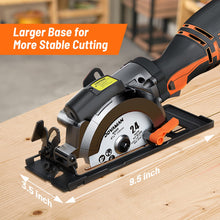 Load image into Gallery viewer, DOVAMAN Circular Saw, 5.8A 4-1/2" Circular Saw w/Laser, Metal Auxiliary Handle, 6 Saw Blades (4½", 4¾"), Cutting Depth 1-11/16" (90°), 1-3/8" (45°), Ideal for Wood, Soft Metal, Plastic, Tile - MCS01A