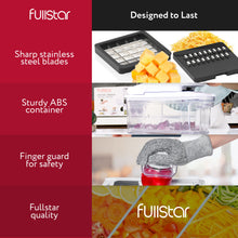 Load image into Gallery viewer, Fullstar All-in-1 Vegetable Chopper, Mandoline Slicer & Cheese Grater - Multi Blade French Fry Cutter & Veggie Dicer - Includes Bonus Handheld Spiralizer & Kitchen Gadgets (5 in 1, Black/White)