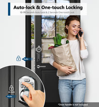 Load image into Gallery viewer, TEEHO TE002 Fingerprint Door Lock - Keyless Entry Door Lock - Electronic Keypad Deadbolt Lock - Smart Locks for Front Door - Door Lock with Code - Auto Lock - Easy Installation - Satin Nickel