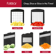 Load image into Gallery viewer, Fullstar All-in-1 Vegetable Chopper, Mandoline Slicer & Cheese Grater - Multi Blade French Fry Cutter & Veggie Dicer - Includes Bonus Handheld Spiralizer & Kitchen Gadgets (5 in 1, Black/White)