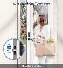Load image into Gallery viewer, Veise Fingerprint Door Lock Set, Keyless Entry Door Lock, Front Door Handle Sets, Electronic Keypad Deadbolt with Lever Handle, 2 Keys, Auto Lock, Code Door Lock, Easy Install, Matte Black
