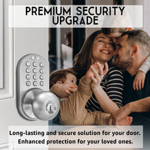 Load image into Gallery viewer, MiLocks TKK-02SN Tkk-Sn Digital Door Knob Lock with Electronic Keypad, Satin Nickel, Keypad, Keyless