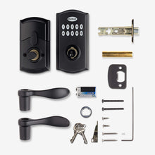 Load image into Gallery viewer, Kwikset SmartCode 955 Keyless Keypad Door Auto Lock with Handle, Electronic Lever Deadbolt Alternative, Three Entry Mode, Disabled Passage, SmartKey Re-Key Security, Satin Nickel