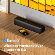 Load image into Gallery viewer, PHEANOO 2.1 Compact Sound Bars for TV with Subwoofer, HDMI ARC/Bluetooth 5.0/Optical/AUX/RCA Connection, Remote Control, Adjustable Bass, Wall Mountable – P15, 140W, 16 inch