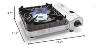 Load image into Gallery viewer, Chef Master 15,000 BTU Output Portable Butane Camping Stove, Peizo Click Ignition, Double Wind-Guard Portable Stove Burner for Emergencies, Tailgating, Hiking, Backpacking &amp; Camping Essentials - 90019

