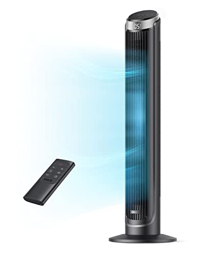 Dreo Tower Fans for Bedroom, 90° Oscillating Fans for indoors, 5 Speeds 4 Modes Max 26ft/s, 12H Timer, LED Display with Touch, Remote Control, 40