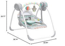 Load image into Gallery viewer, Bright Starts Portable Automatic 6-Speed Baby Swing with Adaptable Speed, Taggies, Music, Removable-Toy-Bar, 0-9 Months 6-20 lbs (Whimsical Wild)
